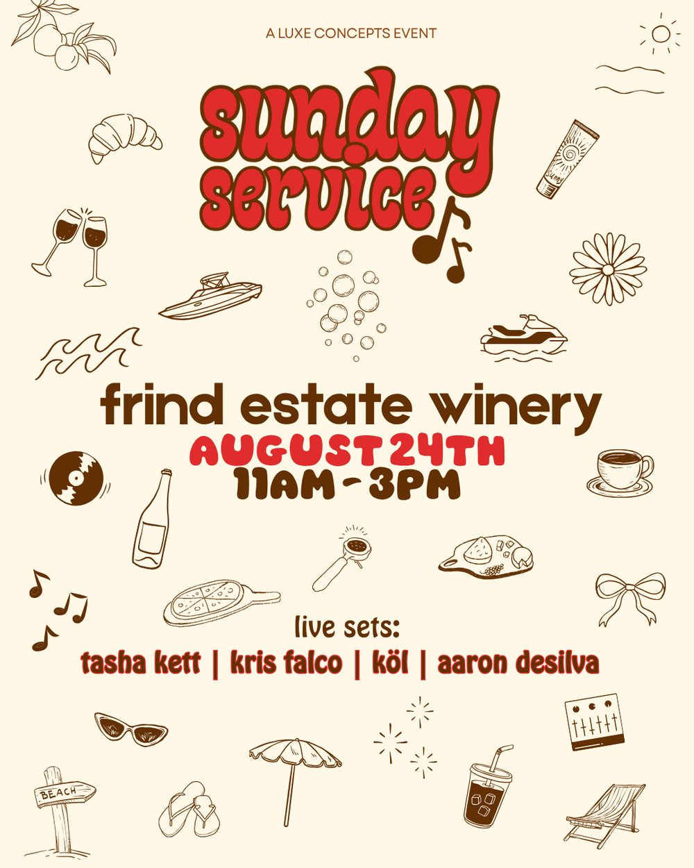 Sunday Service at Frind Estate Winery poster