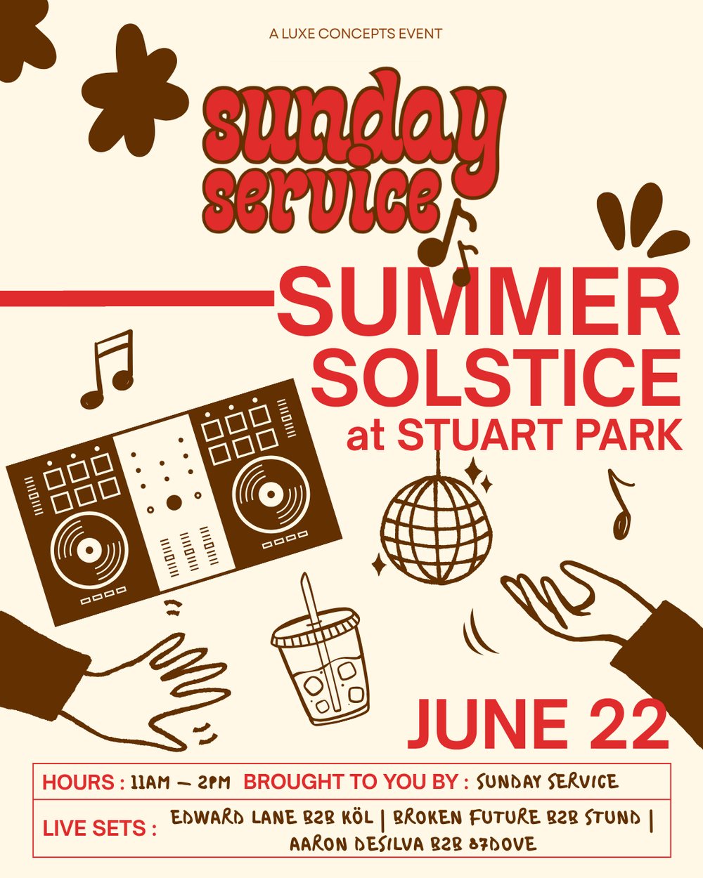 Sunday Service Summer Solstice at Stuart Park poster